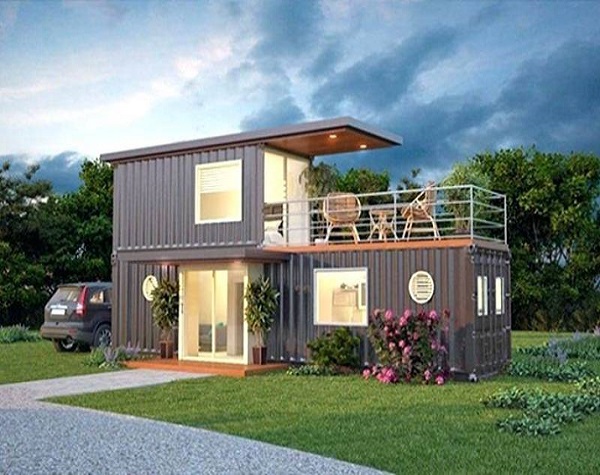 Mẫu nhà container 2 tâng đẹp hiện đại